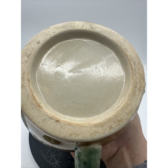 Vintage Henriksen Handpainted Classic Majolica Ceramic Frog Lily Pads Teapot - Picture 11 of 11